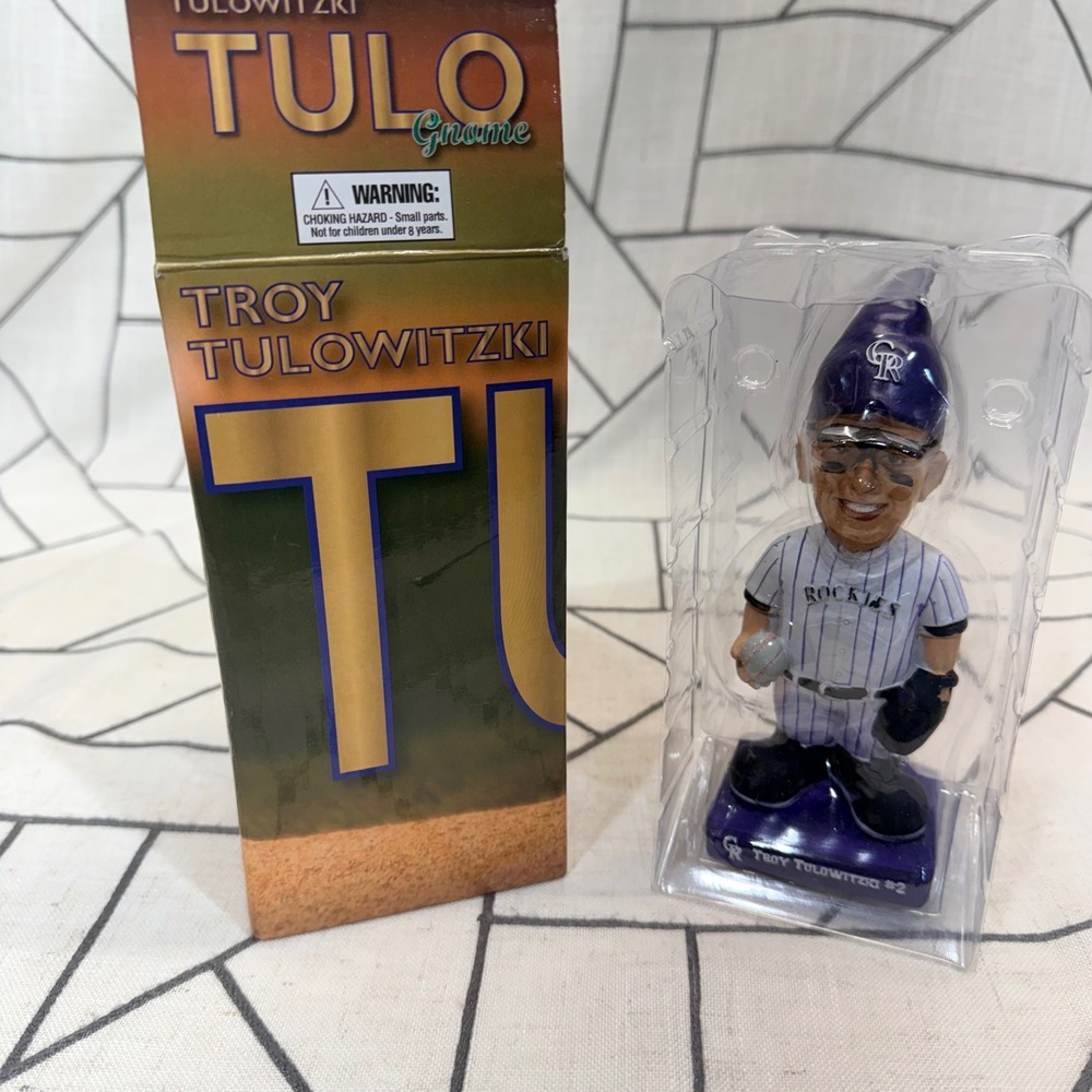 Colorado Rockies Troy Tulowitzki Gnome Purple White MLB SGA Bobblehead Game Gift